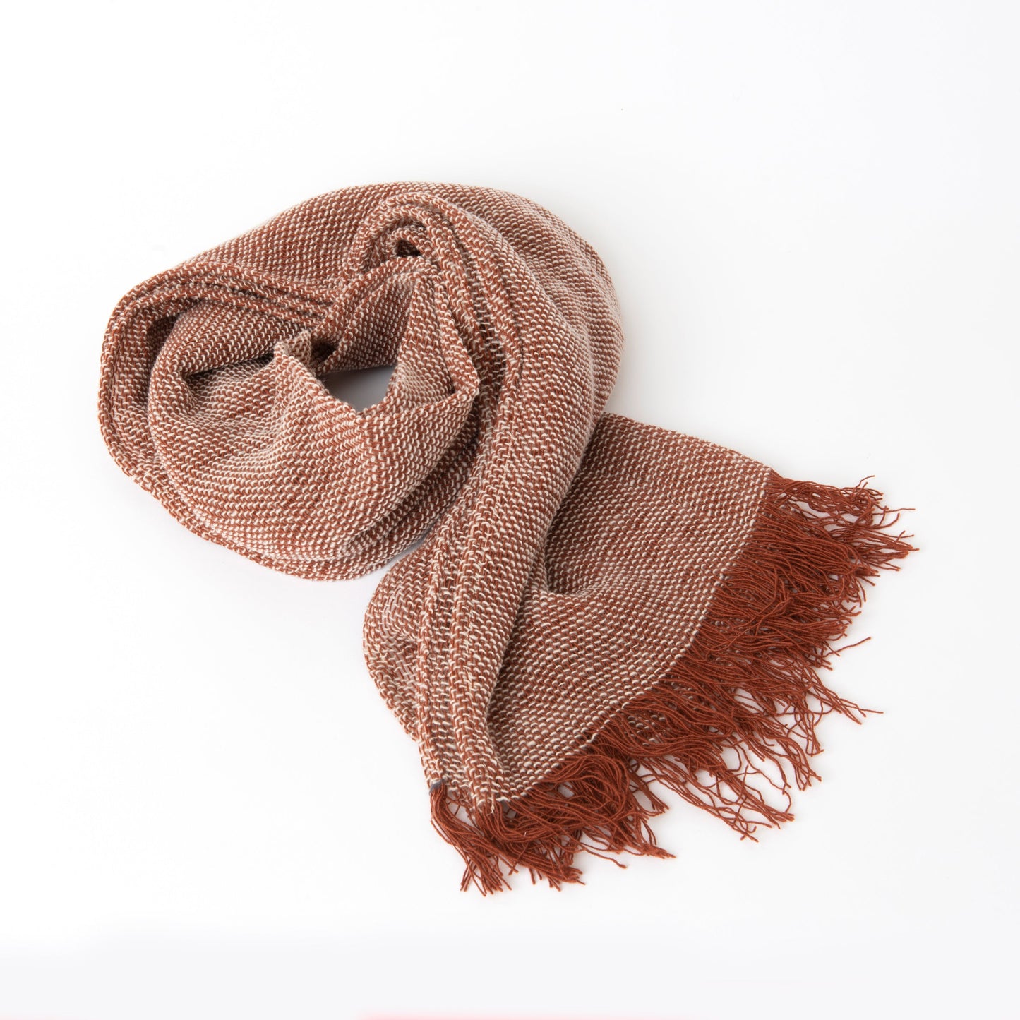 Red/Natural Scarf Open Weave
