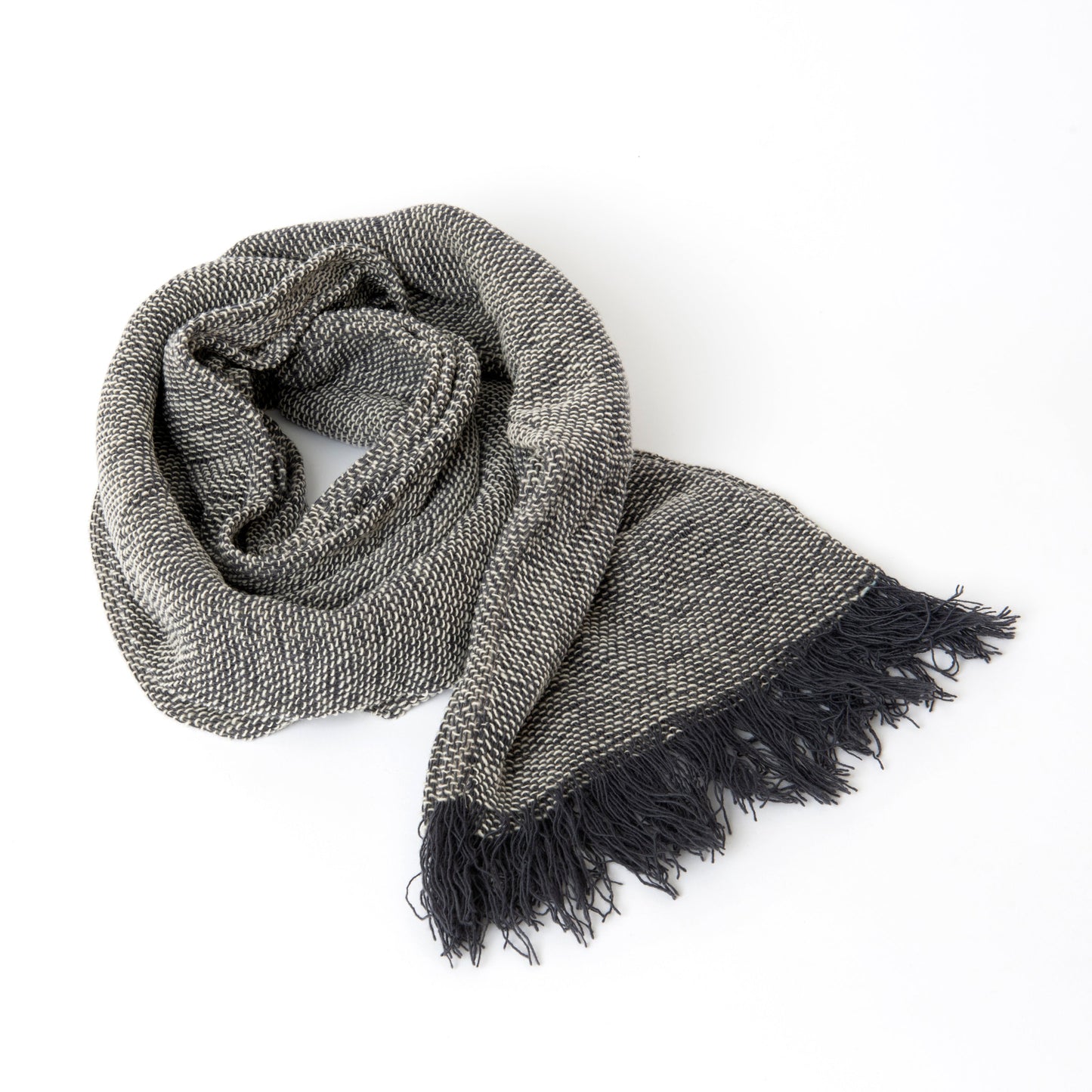 Charcoal/Natural Scarf Open Weave