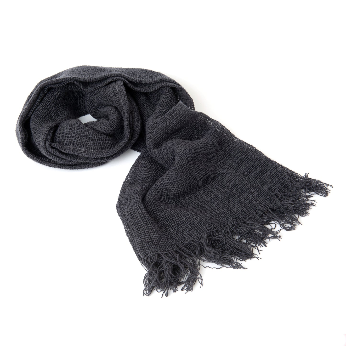 Charcoal Scarf Open Weave