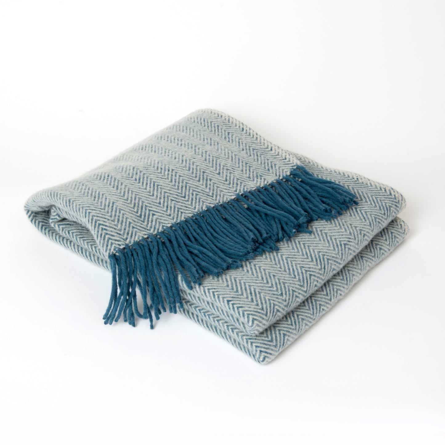 Blue Herringbone Throw