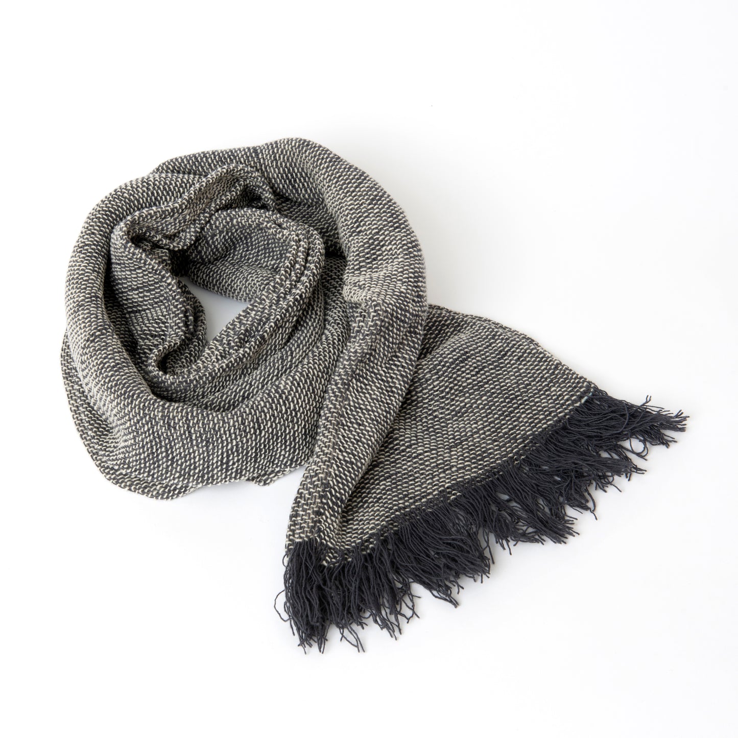 Charcoal/Natural Scarf Open Weave