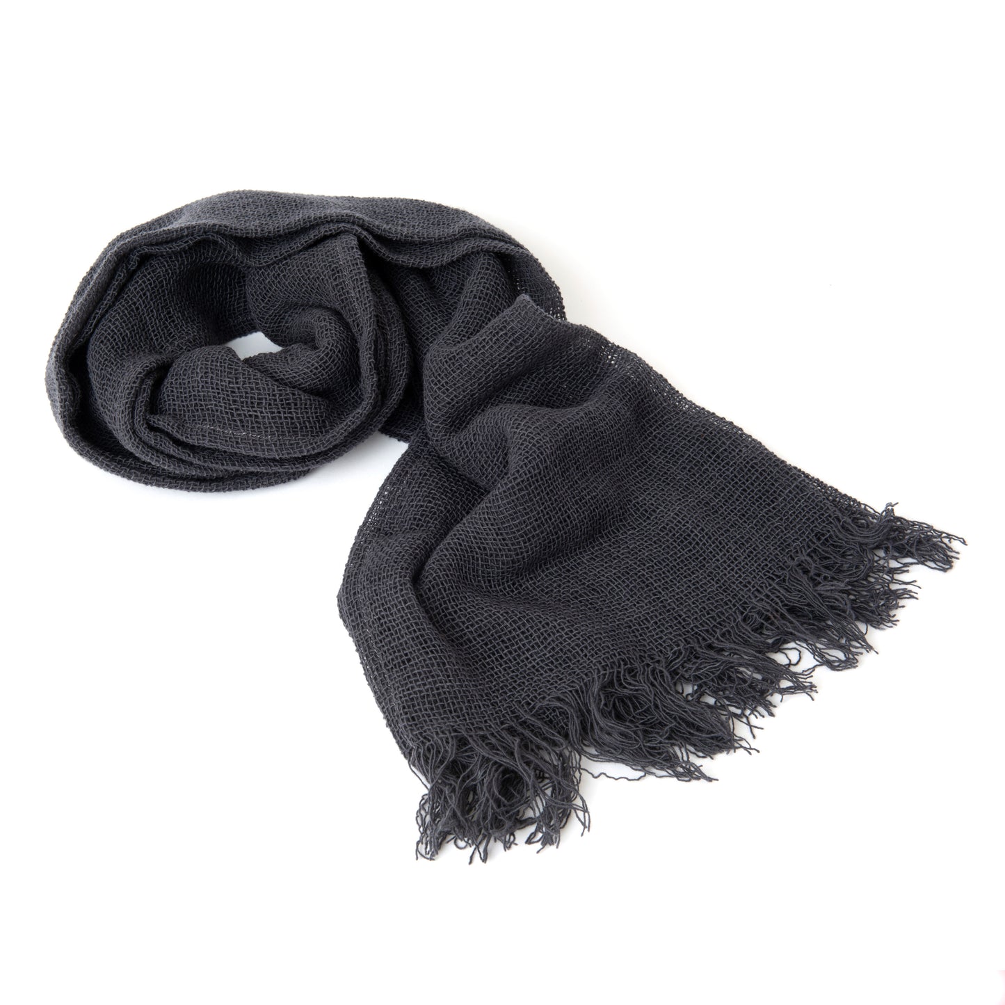 Charcoal Scarf Open Weave