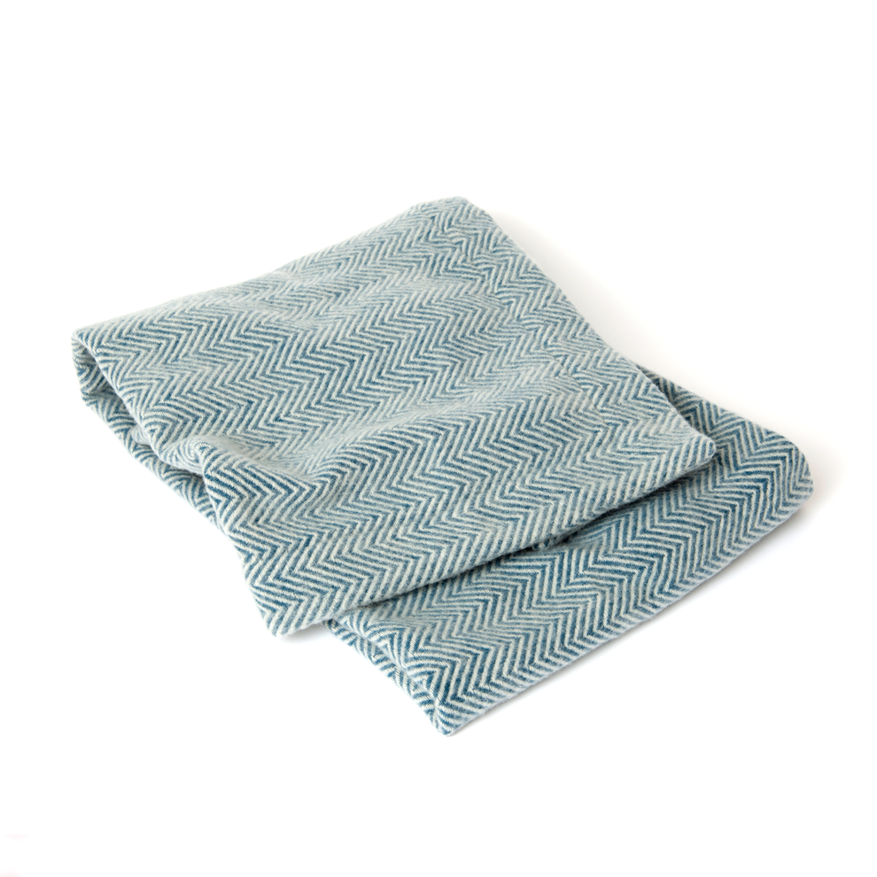 Merino Baby Blanket Herringbone Weave Modern Merino